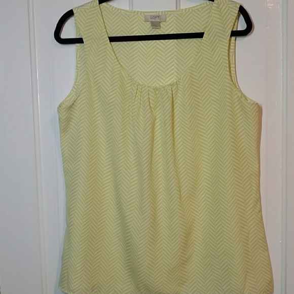 LOFT Tops - Loft EUC Bright Green/White Chevron Top Size L